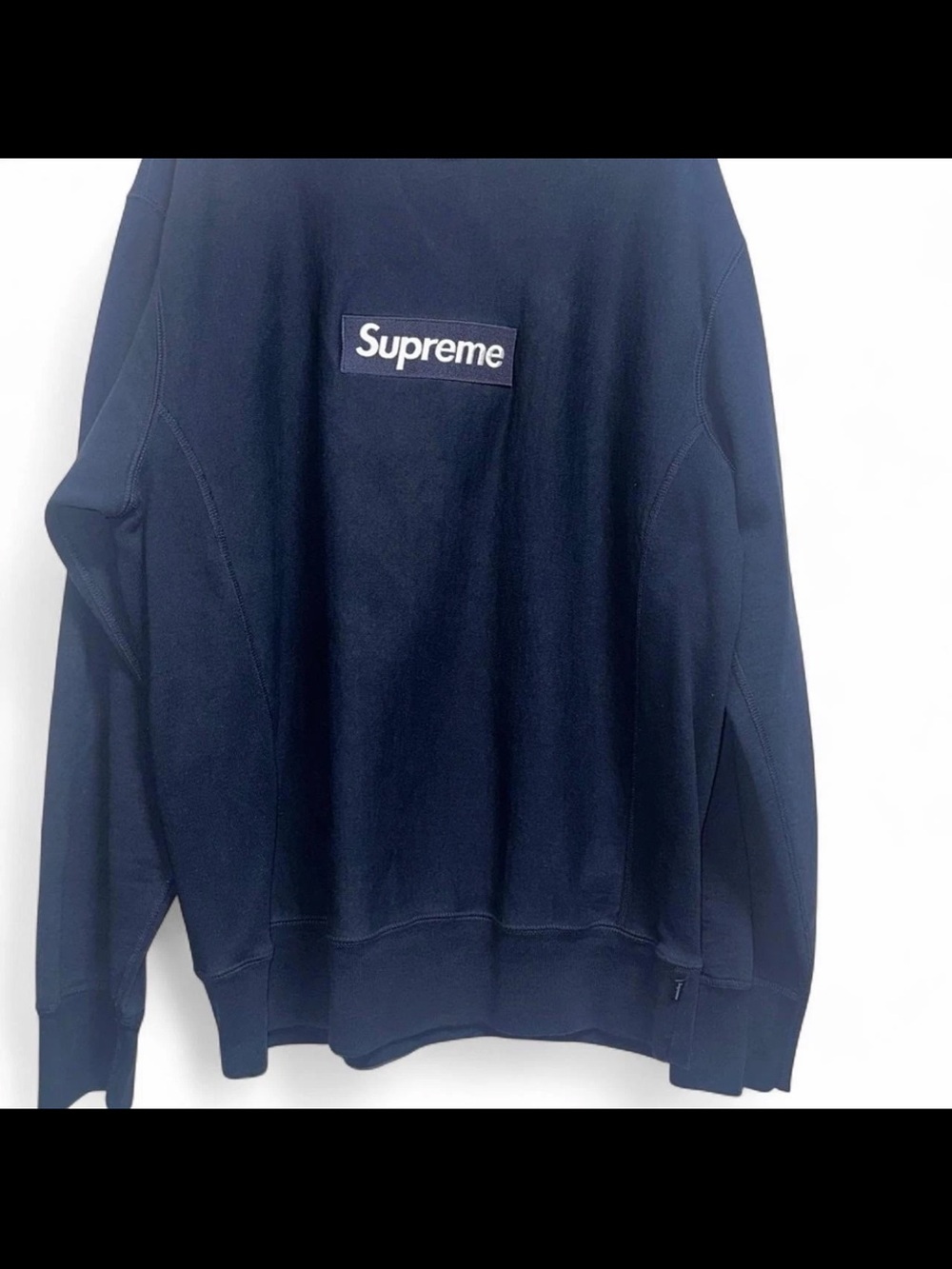 Supreme Navy Crewneck with White Box Logo